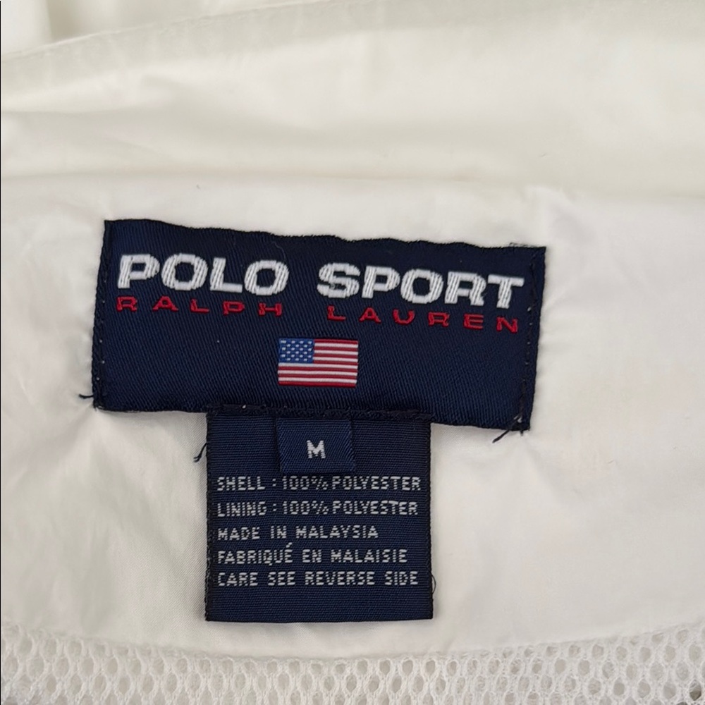 1990 Polo Ralph Lauren Ryder Cupwhite wind white sports bomber jacket - Picture 10 of 11